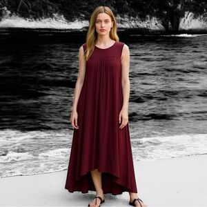 🆕 Free People Beach Madelyn Midi Dress Sleeveless in Mediterranean Plum SZ XS